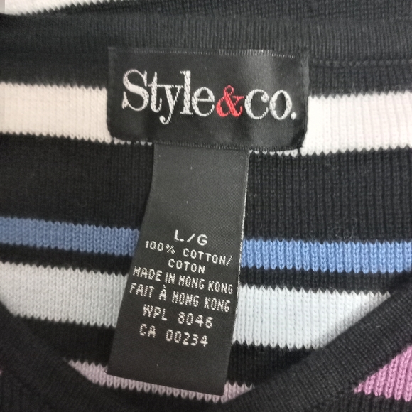 Striped Cotton Style&Co Sweater Sz Large - Picture 4 of 5
